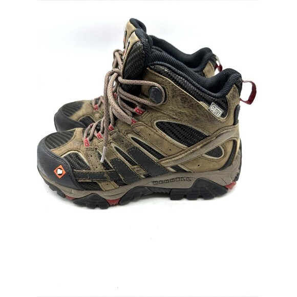 Merrell Womens Mid Hiking Boots Moab 2 Vibram Soles BROWN TAUPE Size US 6M - Picture 3 of 10